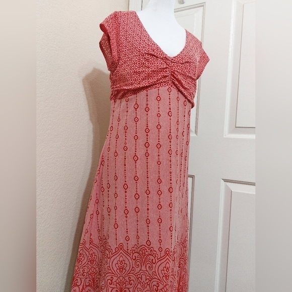 Athleta Dhara burnout dress red geometric athletic athleisure casual knit medium - Picture 4 of 15